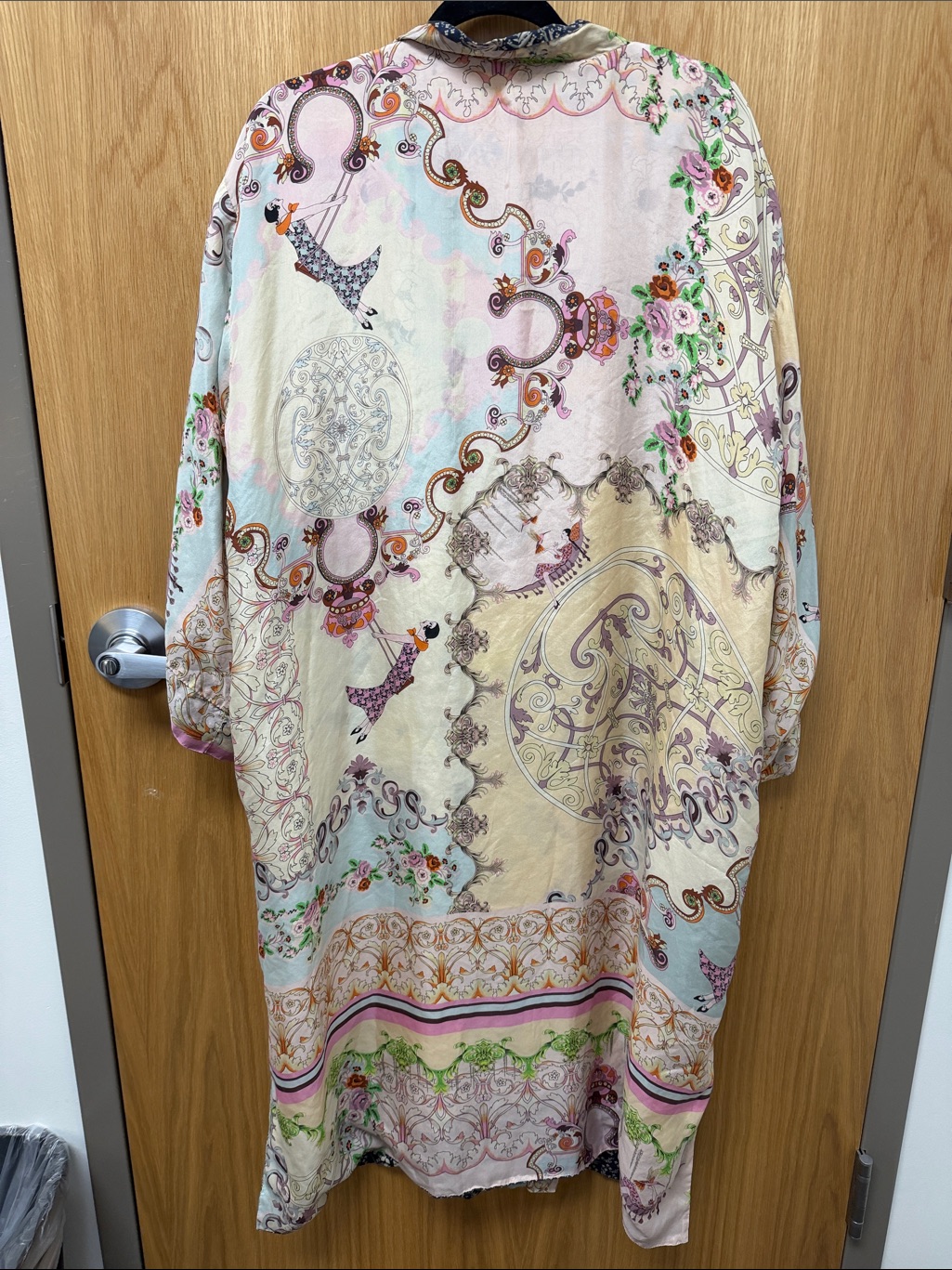 Johnny Was Reversible 100% Silk Floral Print Kimono